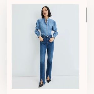 NWT Keane Straight-Leg Jean with Front Slits
